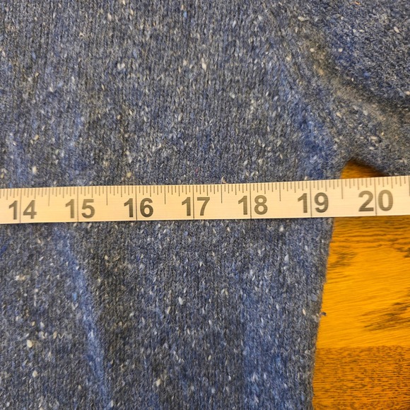 Woolrich Women's M Blue Heather 1/4 Zip Sweater Embroidered Cottage Core Cozy - Picture 9 of 15